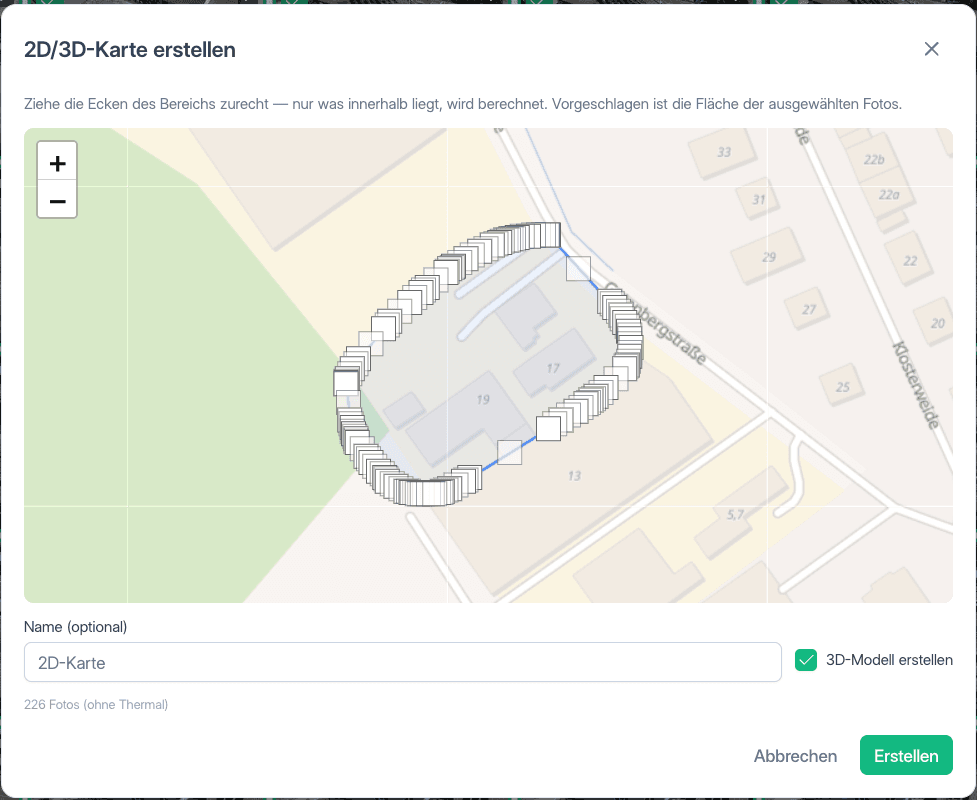 Dialog „2D/3D-Karte erstellen"