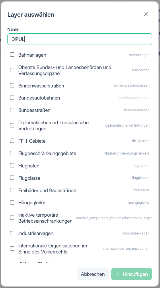Einzelne WMS-Layer auswählen